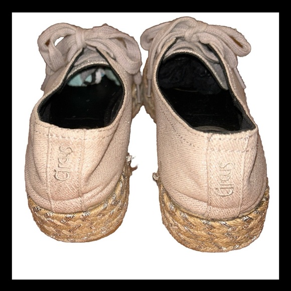 🎉HP🎉Circus by Sam Edelman Metallic Espadrilles Platform Gold Shimmer Sneakers 8 - Picture 13 of 13